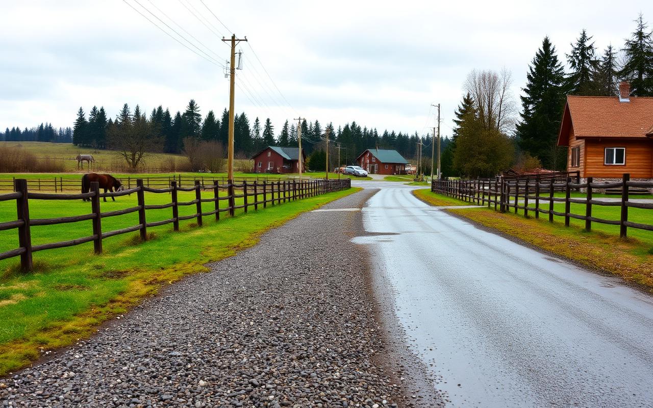 Langley acreage properties with pasture and fence lines